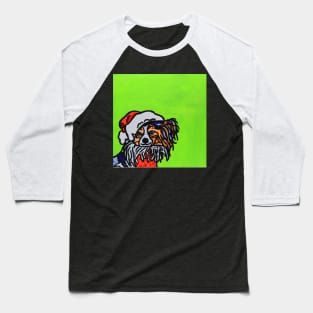 Papillon Dog Santa Baseball T-Shirt